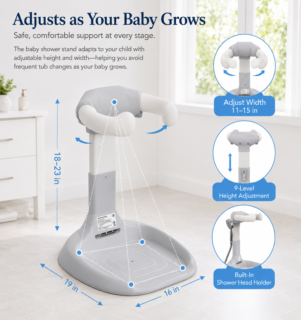 Baby Standing Bath Support Rack