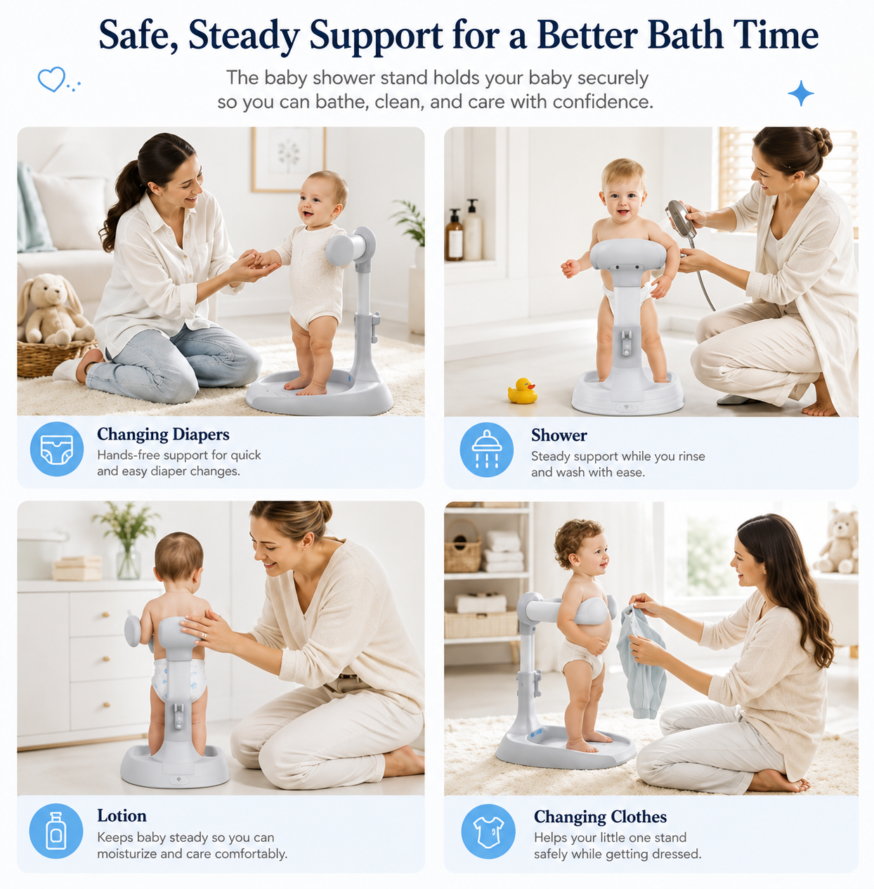 Baby Standing Bath Support Rack